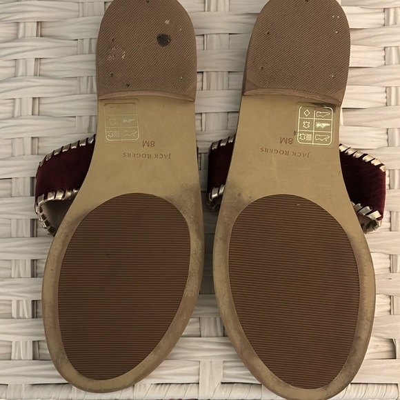 Burgundy Velvet Jack Rogers - Picture 2 of 3